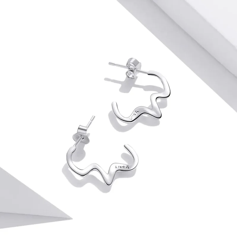 (imagine pentru) Stud Earrings în stilul Pandora, inspirate de valurile verii - SCE1196 - Vizualizare 4