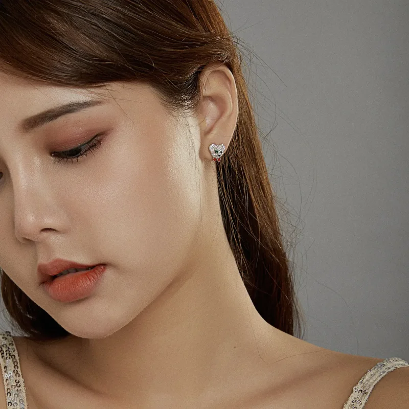 (imagine pentru) Stud Earrings stil Pandora cu ursuleț jucăuș - BSE437 - Vizualizare 8