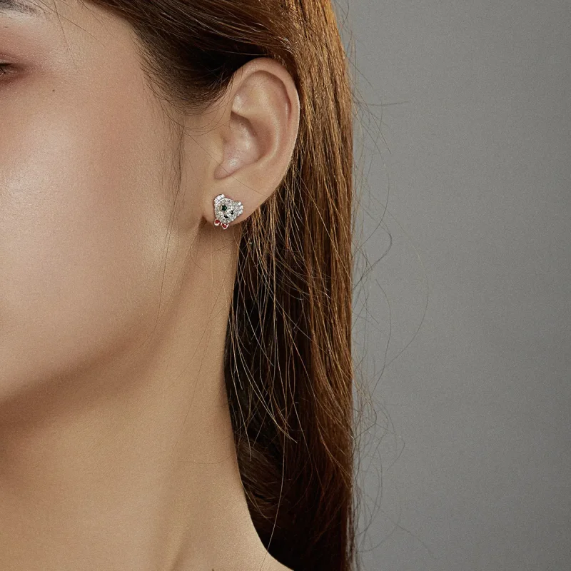 (imagine pentru) Stud Earrings stil Pandora cu ursuleț jucăuș - BSE437 - Vizualizare 9
