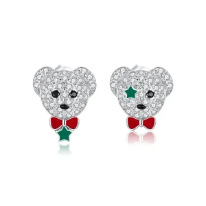 (imagine pentru) Stud Earrings stil Pandora cu ursuleț jucăuș - BSE437