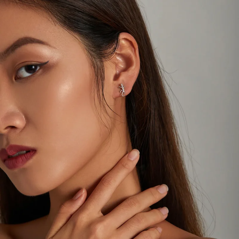 (imagine pentru) Studuri creative în stil Pandora cu modelul de gecko - SCE1292 - Vizualizare 5