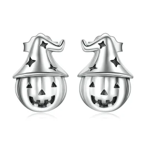 (imagine pentru) Studuri de tip Pandora cu dovleci de Halloween - BSE537