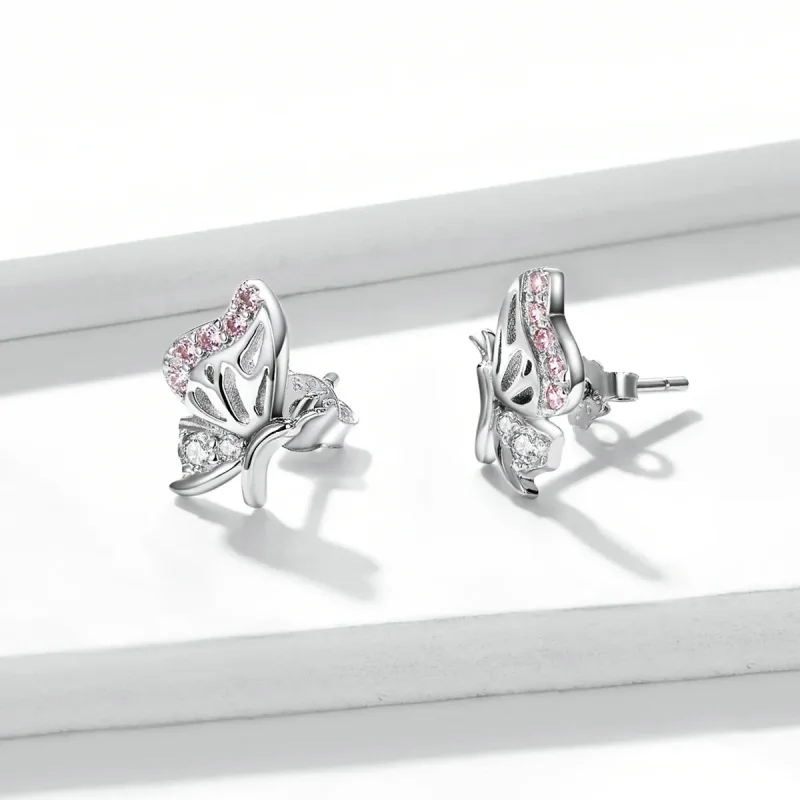 (imagine pentru) Studuri delicate în stil Pandora cu fluturi - BSE574 - Vizualizare 4