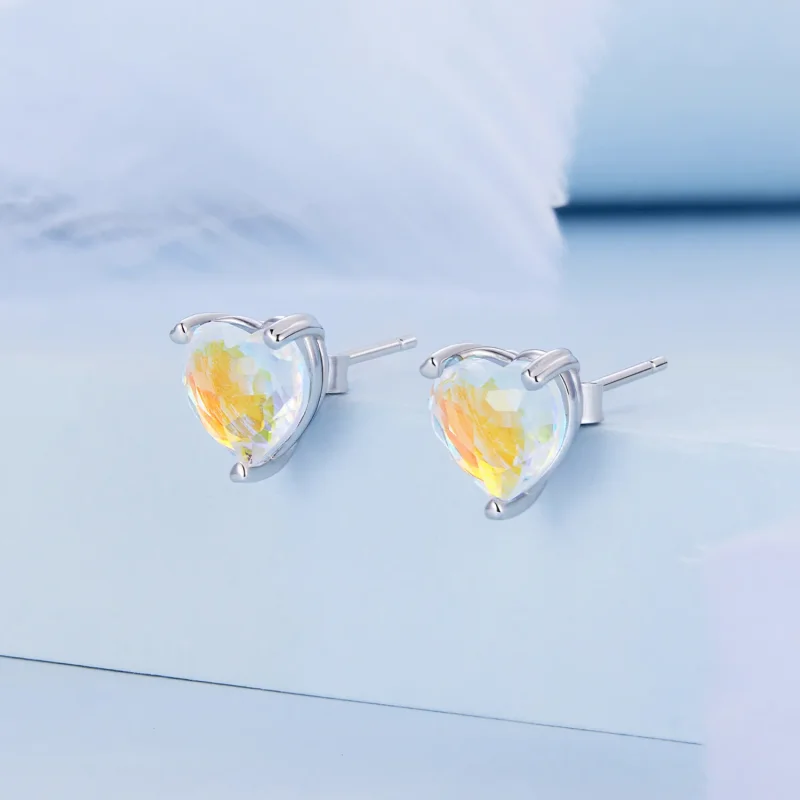 (imagine pentru) Studuri din sticlă în stil Pandora, model Love Symphony - BSE713 - Vizualizare 2