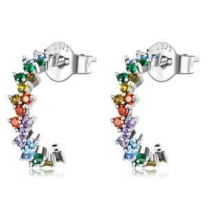 (imagine pentru) Studuri Pandora cu zirconiu colorat în stil curb - SCE1272