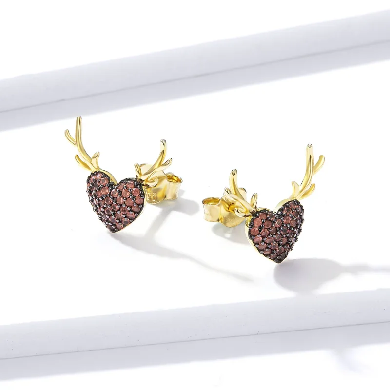 (imagine pentru) Studurile de tip Pandora Style Deer Love - BSE313 - Vizualizare 2