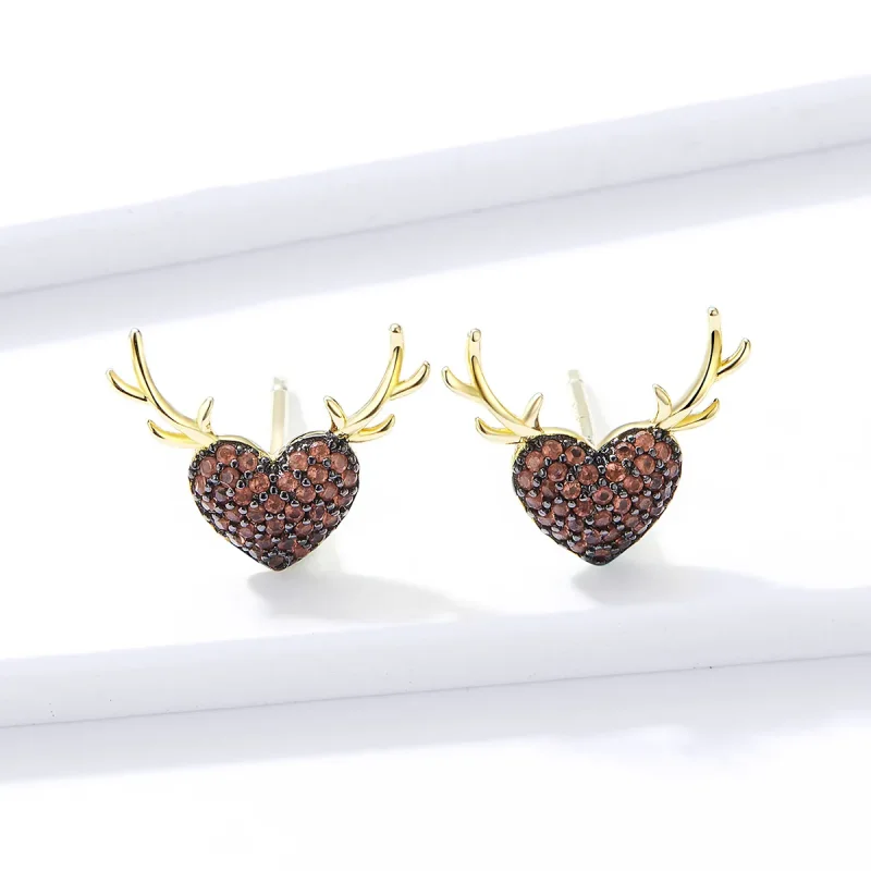 (imagine pentru) Studurile de tip Pandora Style Deer Love - BSE313 - Vizualizare 3