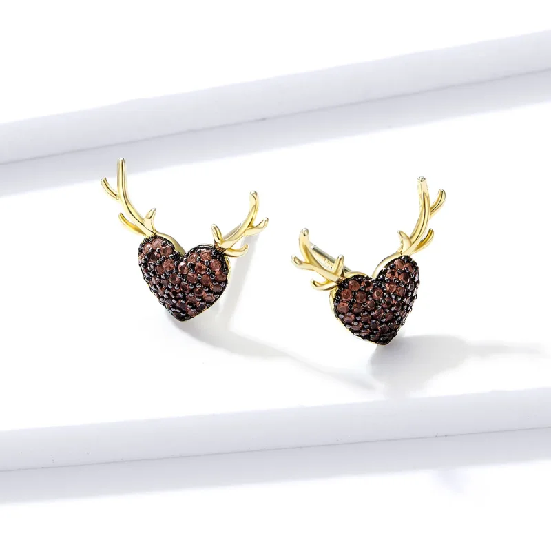 (imagine pentru) Studurile de tip Pandora Style Deer Love - BSE313 - Vizualizare 4