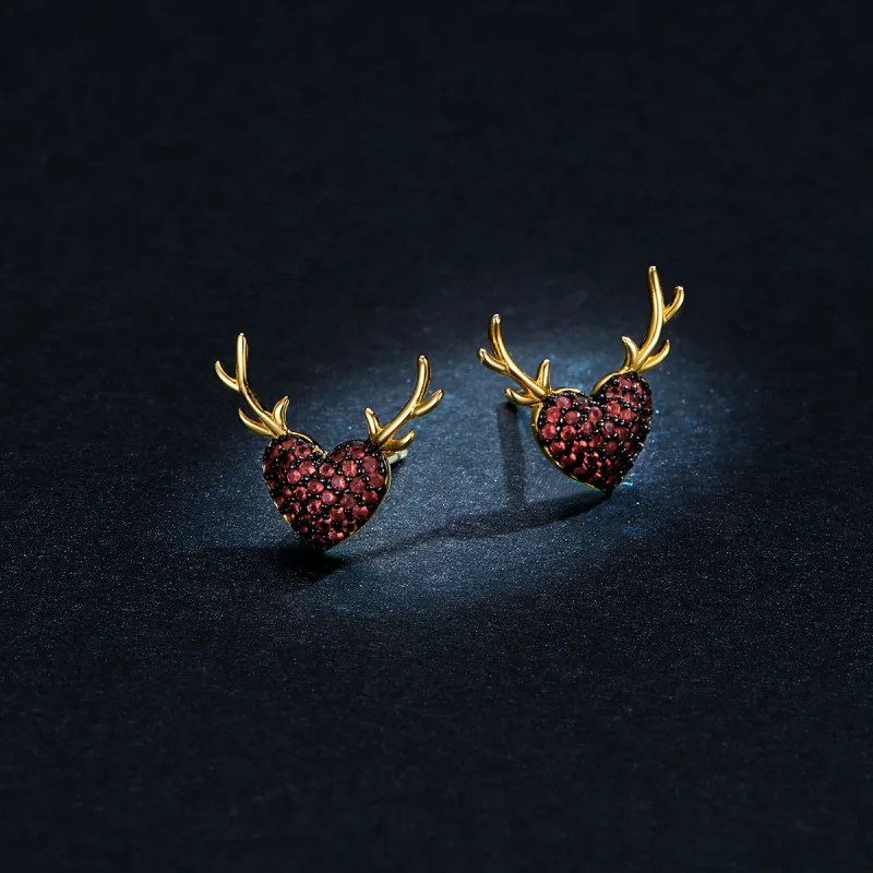 (imagine pentru) Studurile de tip Pandora Style Deer Love - BSE313 - Vizualizare 5
