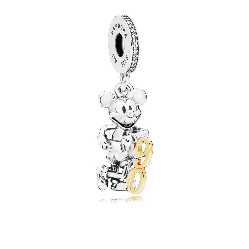 talisman pandantiv pandora disney mickey ' s 90th aniversare ediție limitată din argint aur 14k