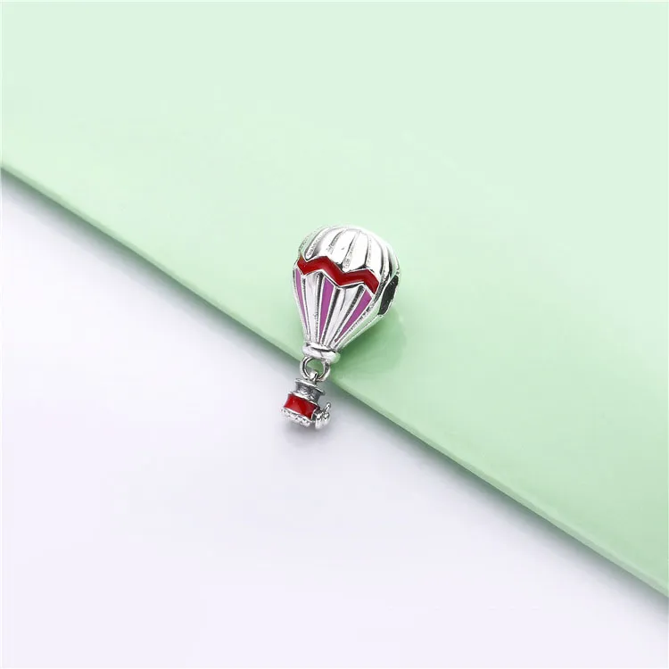(imagine pentru) Talisman pandantiv PANDORA, Balon roșu cu aer cald - 798055ENMX - Vizualizare 2