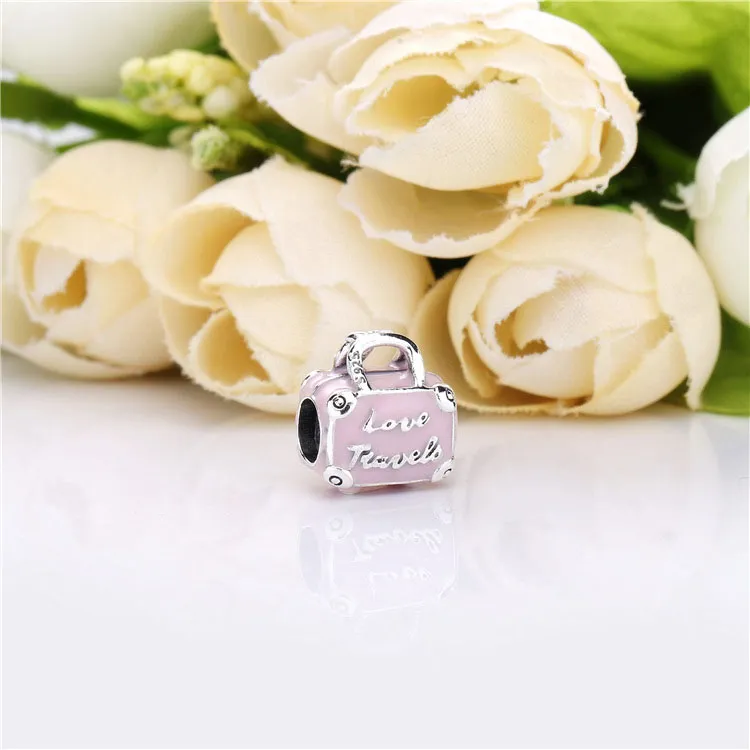 (imagine pentru) Talisman PANDORA, Bagaj de călătorie roz - 798063EN124 - Vizualizare 2