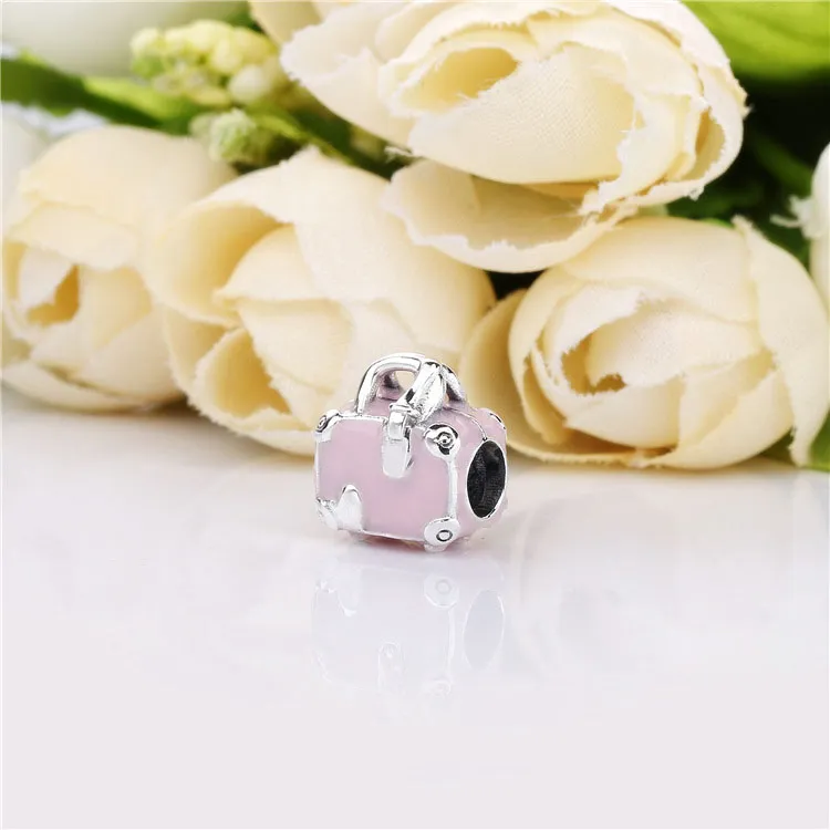 (imagine pentru) Talisman PANDORA, Bagaj de călătorie roz - 798063EN124 - Vizualizare 3