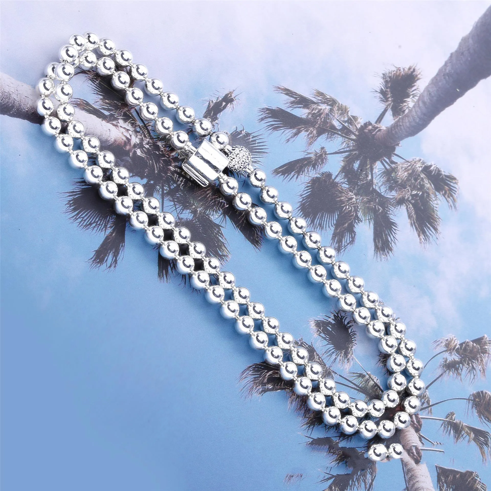 Colier cu lanț PANDORA Beads & Pavé - 398565C01