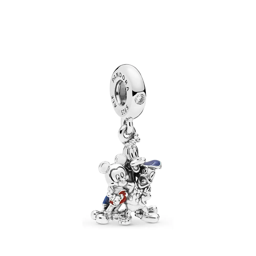 Talisman pandantiv Tip Pandora cu Mickey Mouse și Donald Duck din argint - P-D-2717