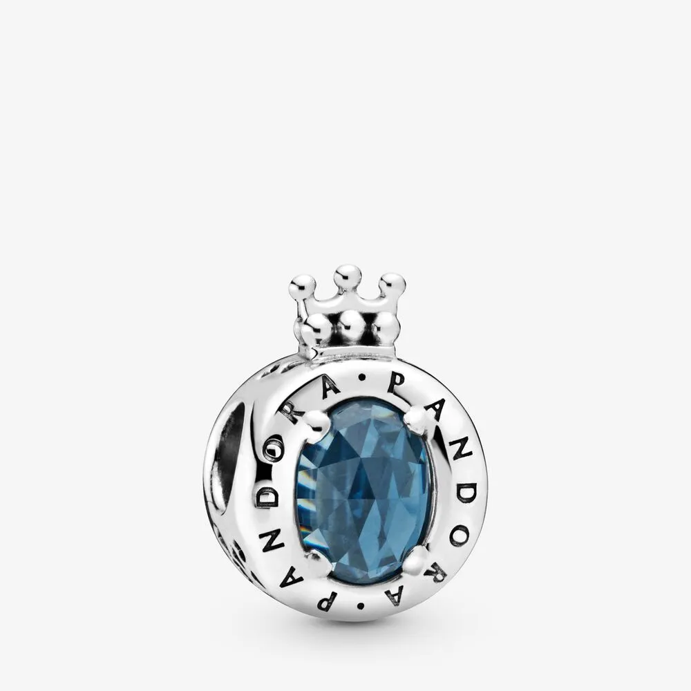 Talisman Pandora Albastru spumant Coroana O din argint - 798266NMB