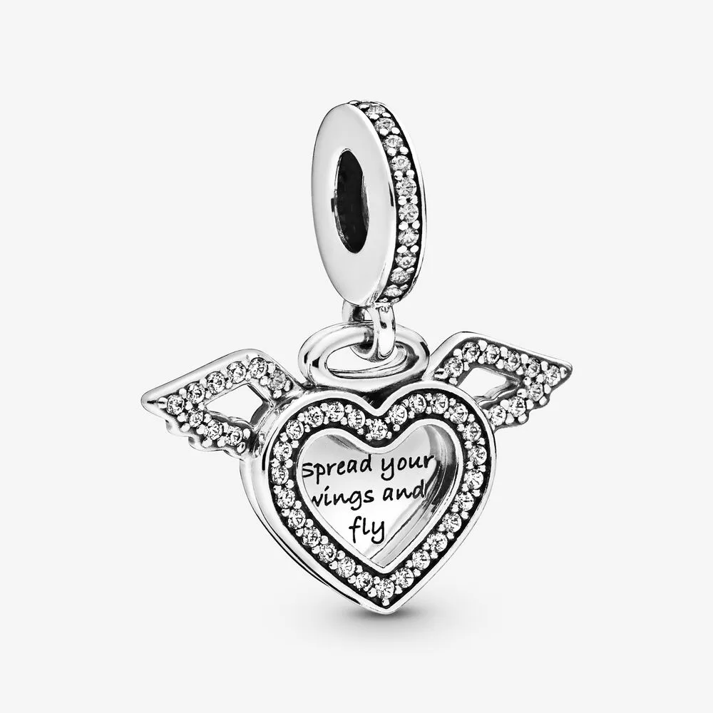 Talisman de tip pandantiv în formă de inimă cu aripi de înger - 798485C01