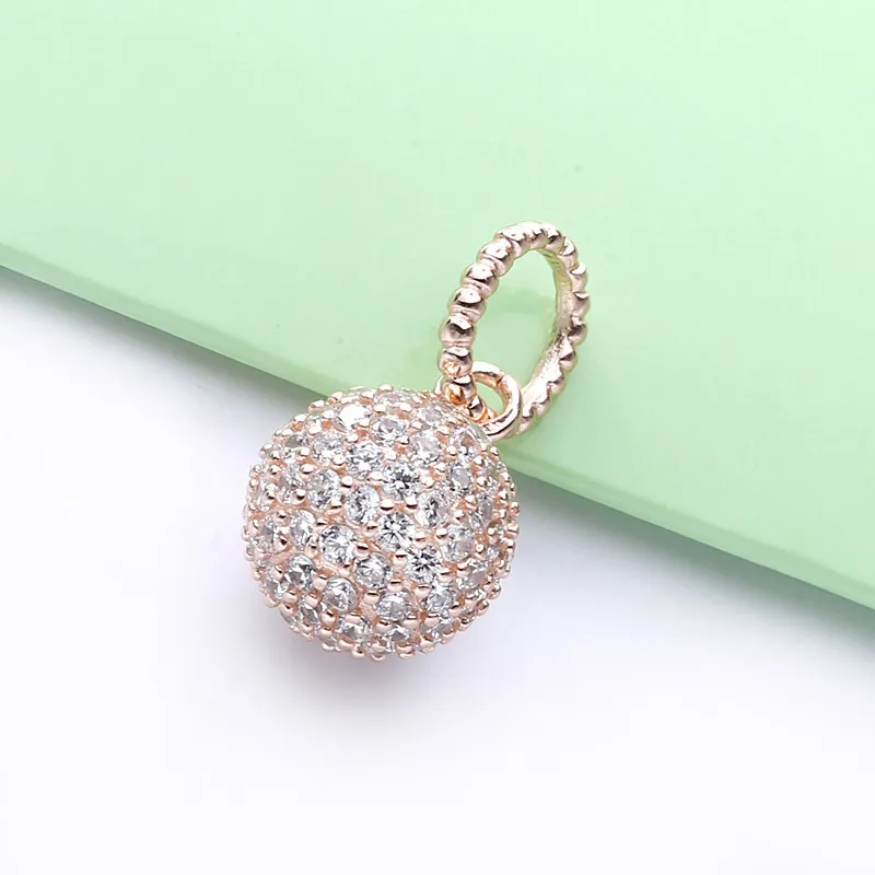 (imagine pentru) Pandantiv Pandora cu Pavé Mingea din aur rose - 388686C01 - Vizualizare 3