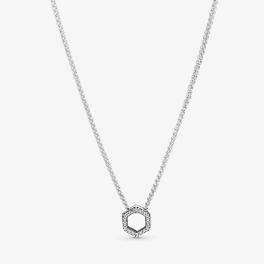 Colier Pandora cu Spumant Fagure hexagon din argint - 398787C01