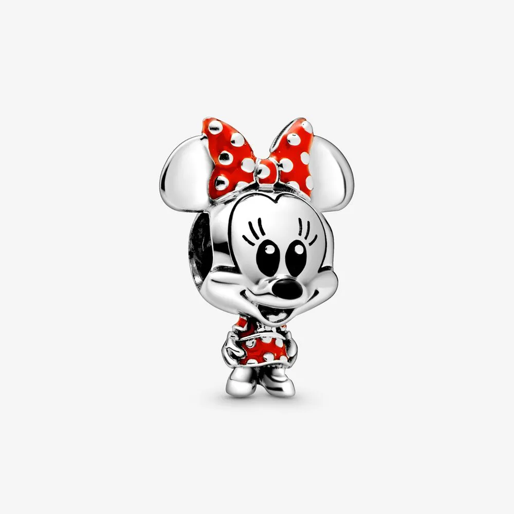 Talisman cu Minnie Mouse de la Disney cu rochiță și fundă cu buline - 798880C02