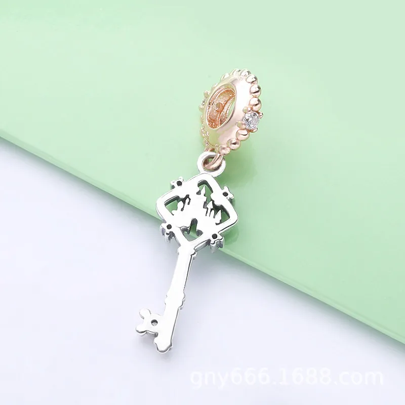 Talisman pandantiv Pandora cu Disney Parks Key din aur rose - 788226CZ