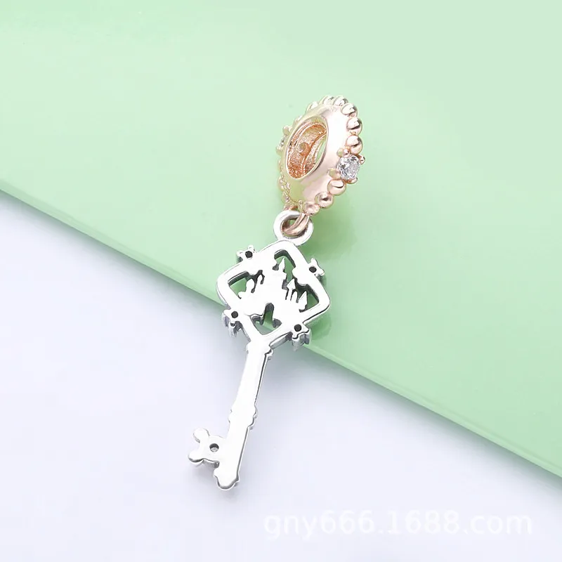 (imagine pentru) Talisman pandantiv Pandora cu Disney Parks Key din aur rose - 788226CZ - Vizualizare 3