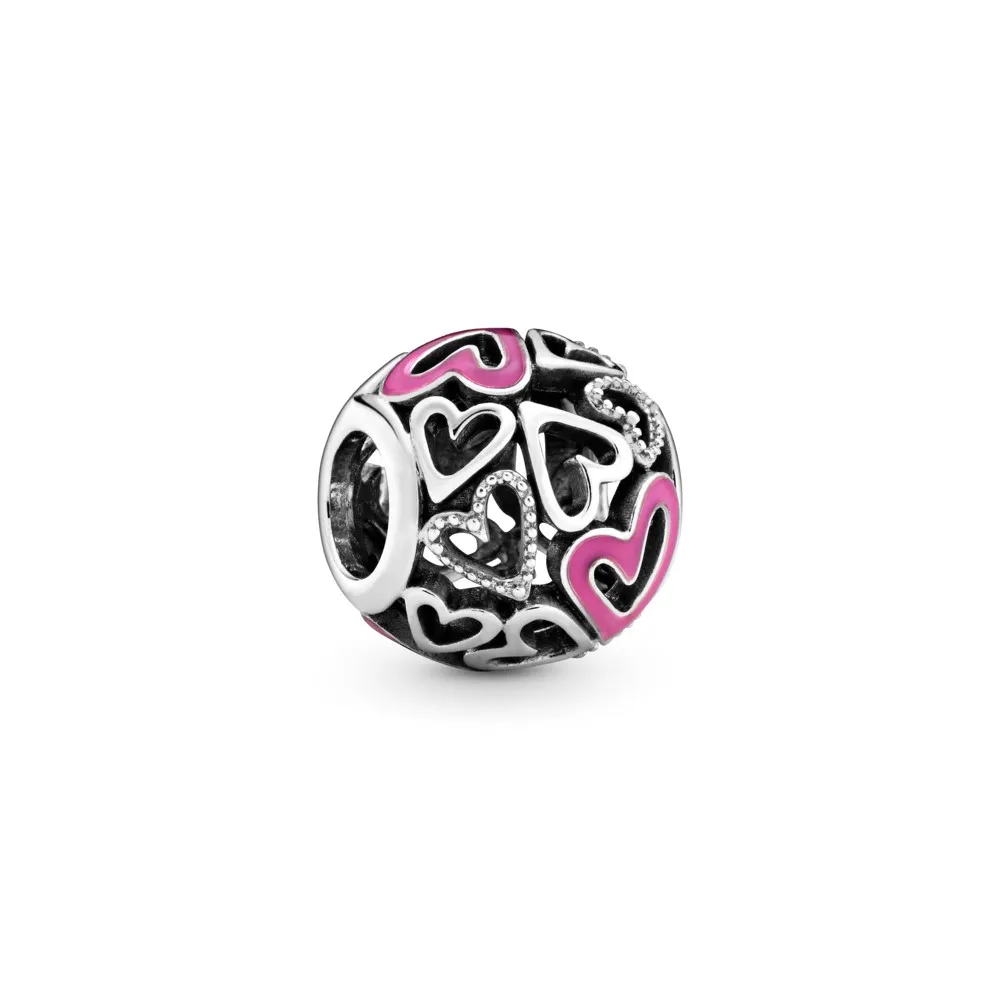talisman pandora cu inima roz ajurată cu mâna liberă 798677c01