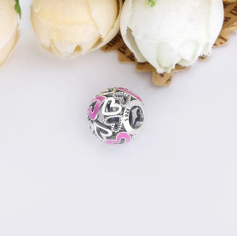 (imagine pentru) Talisman PANDORA cu Inima roz ajurată cu mâna liberă - 798677C01 - Vizualizare 3