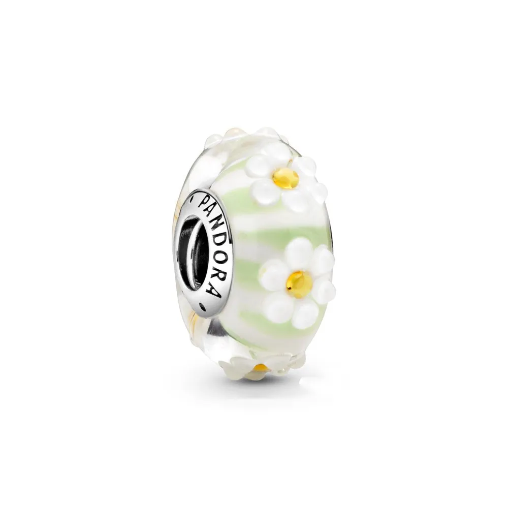 talisman pandora cu margaretă din sticlă de murano 798798c00