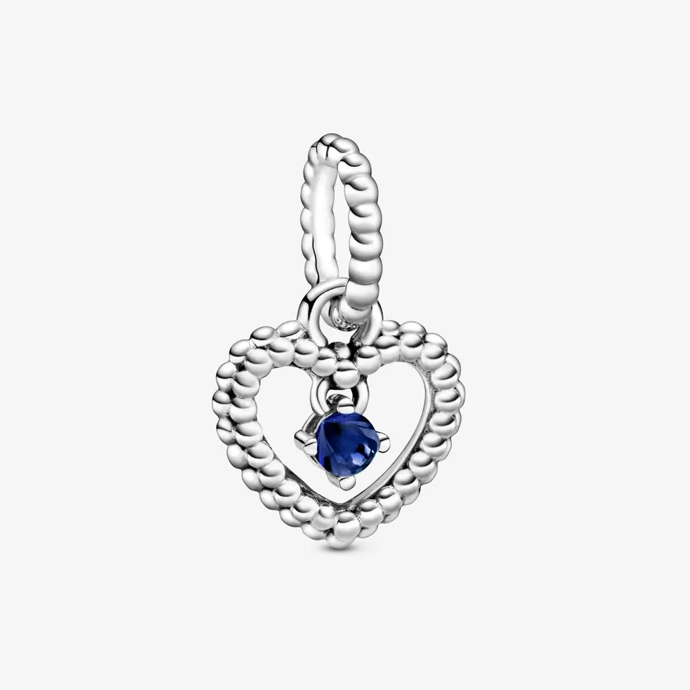 talisman pandora de tip pandantiv cu inimioară cu mărgele albastru marin 798854c12