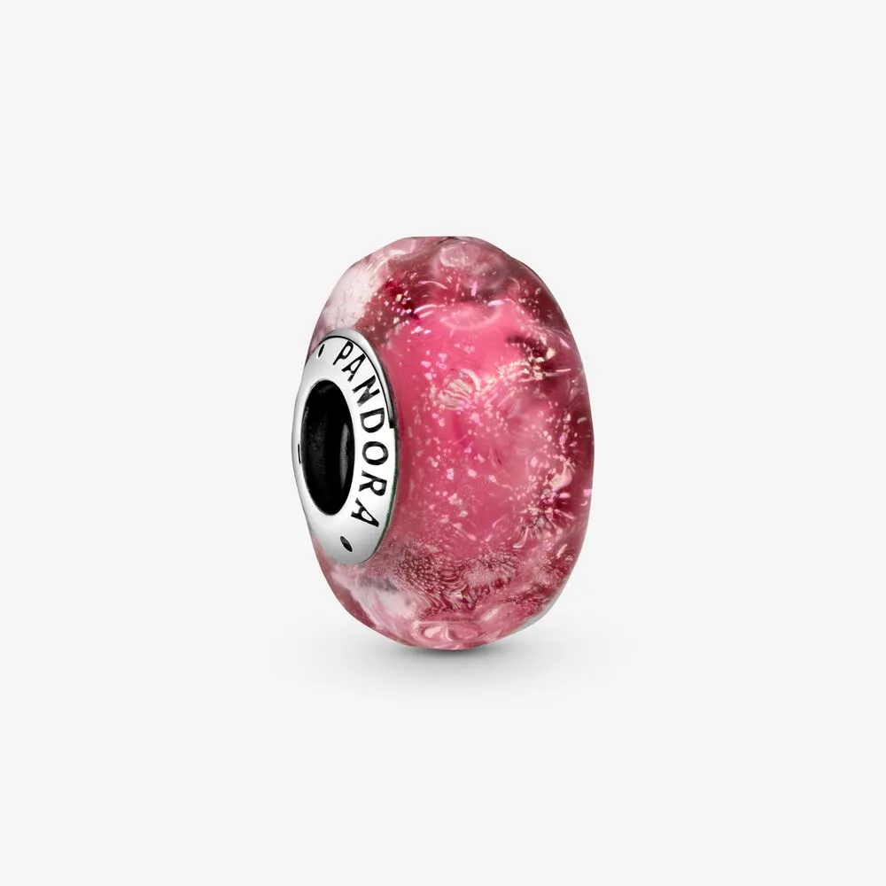 talisman pandora din sticlă de murano roz cu valuri fantezie 798872c00
