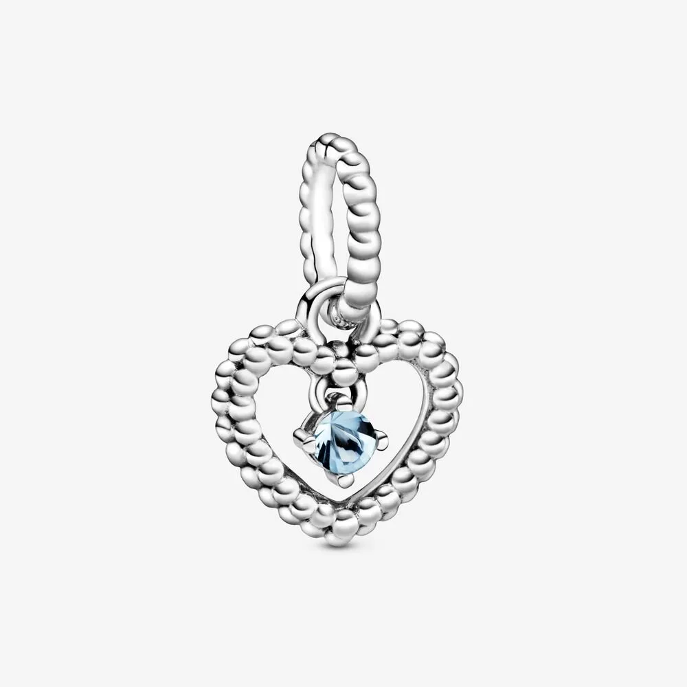talisman pandora tip pandantiv cu inimioară cu mărgele albastru marin 798854c01