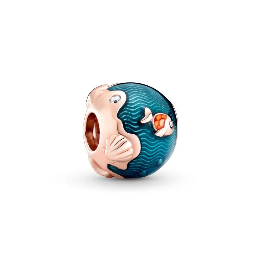 talisman pandora cu valuri și pești strălucitori de ocean 789004c01