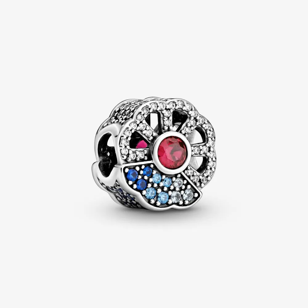 talisman pandora cu ventilator pliabil albastru și roz 798178czmx