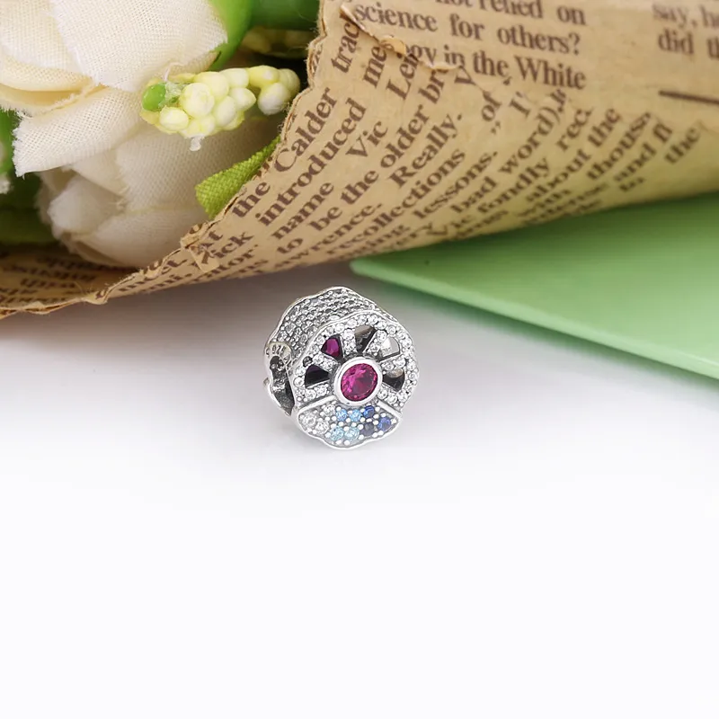 (imagine pentru) Talisman PANDORA cu Ventilator pliabil albastru și roz - 798178CZMX - Vizualizare 2