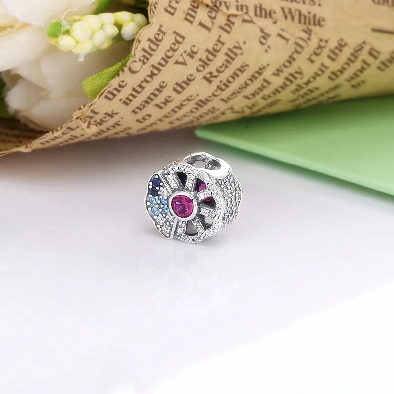 (imagine pentru) Talisman PANDORA cu Ventilator pliabil albastru și roz - 798178CZMX - Vizualizare 3