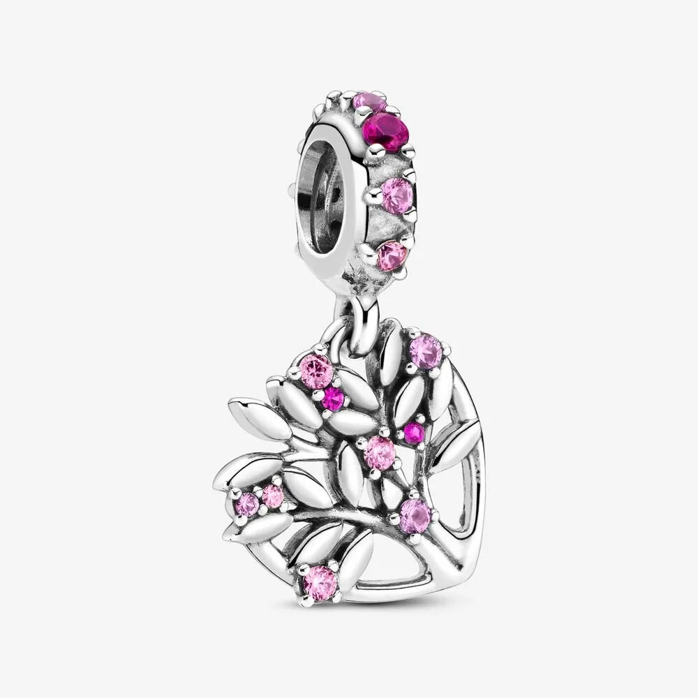 talisman pandora de tip pandantiv în formă de inimioară roz cu arbore genealogic 799153c01