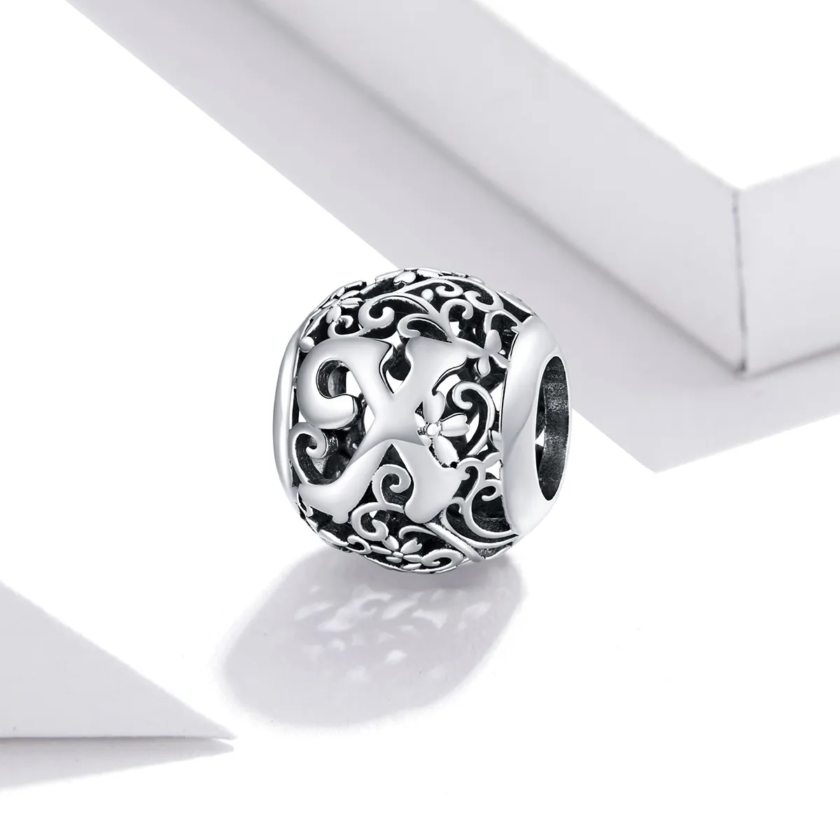 Talisman Tip Pandora Scrisoare de floare ajurată X din argint - SCC1444-X
