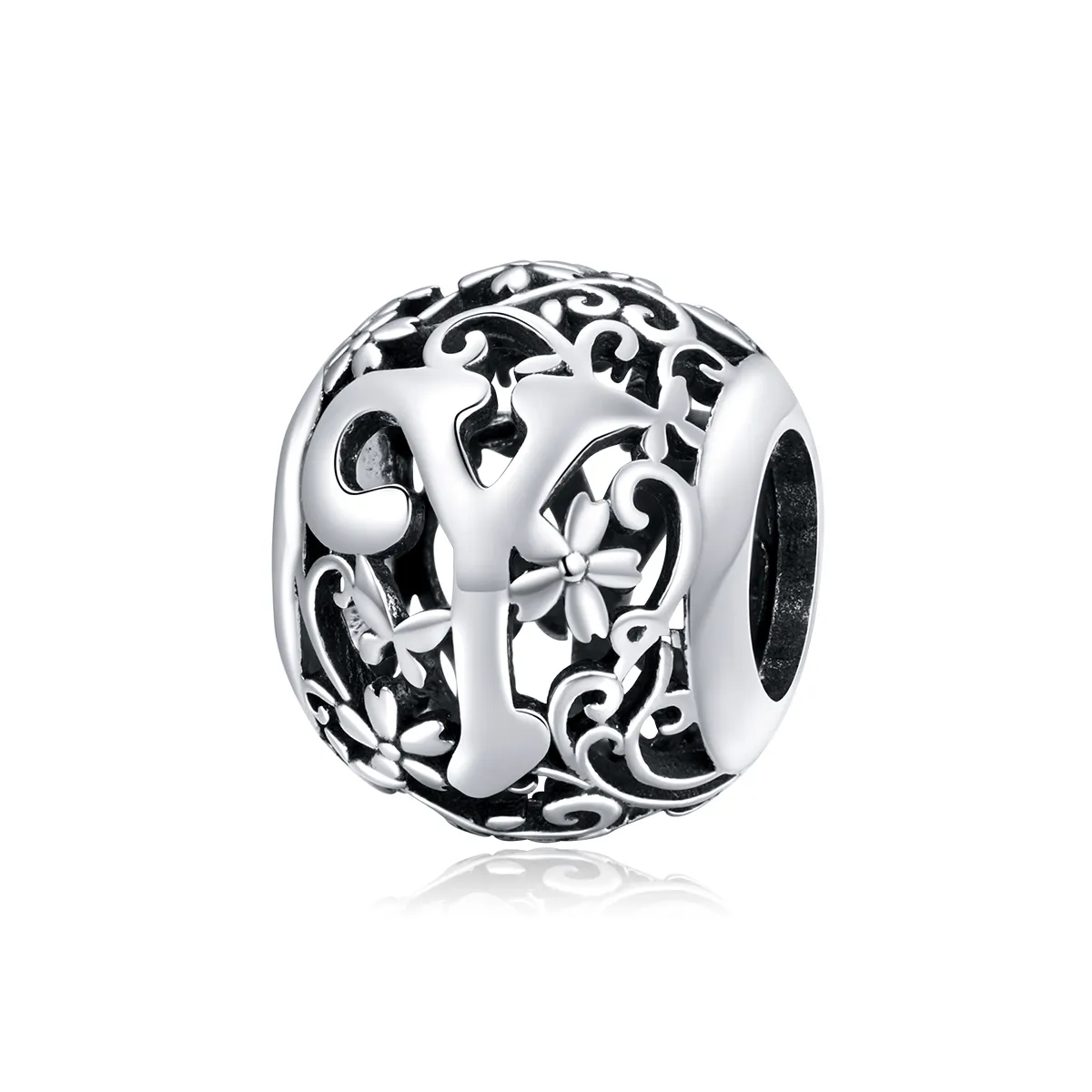 Talisman Tip Pandora Scrisoare de floare ajurată Y din argint - SCC1444-Y