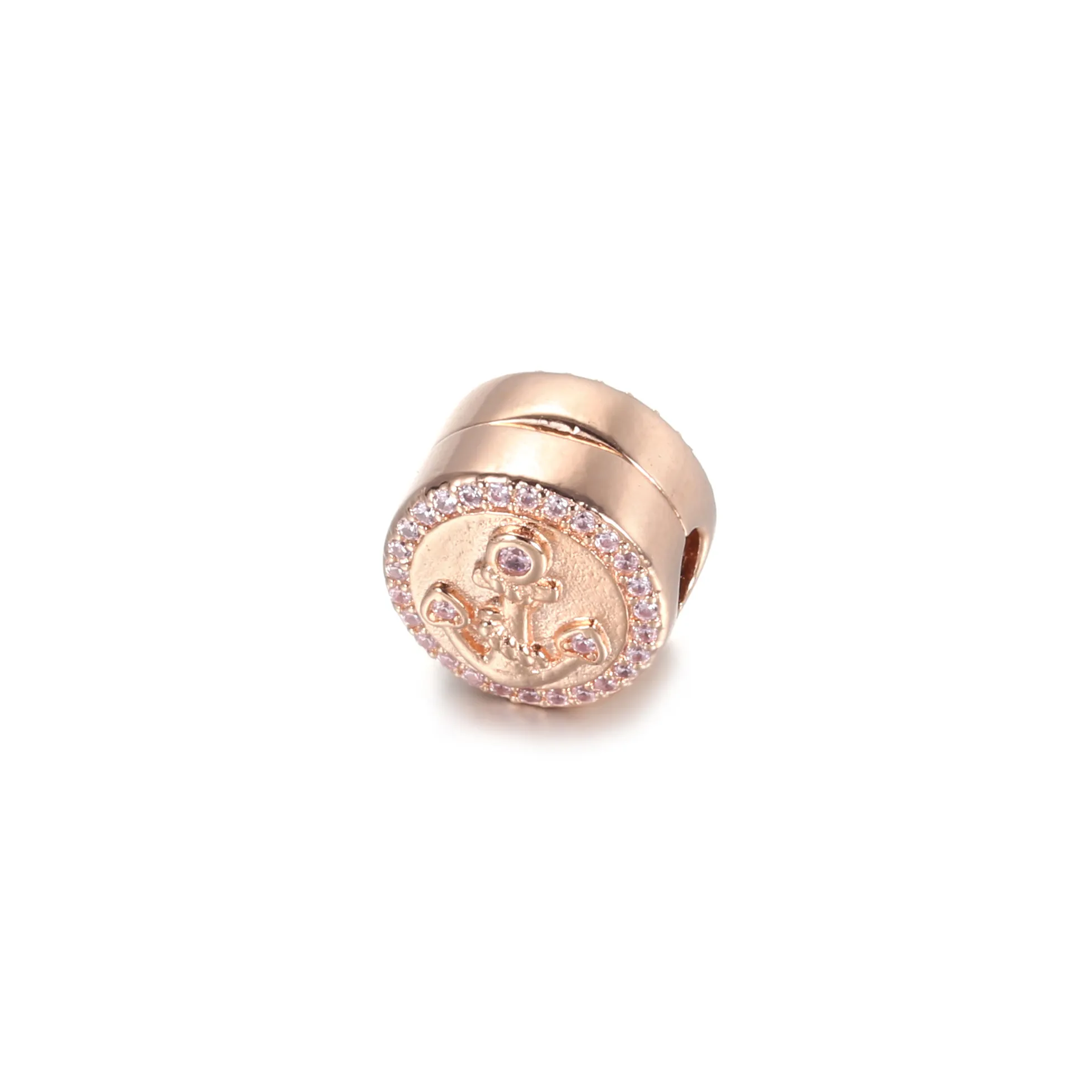 Brățară fixă Pandora cu Spumante roz Ancora din argint - 789019C01