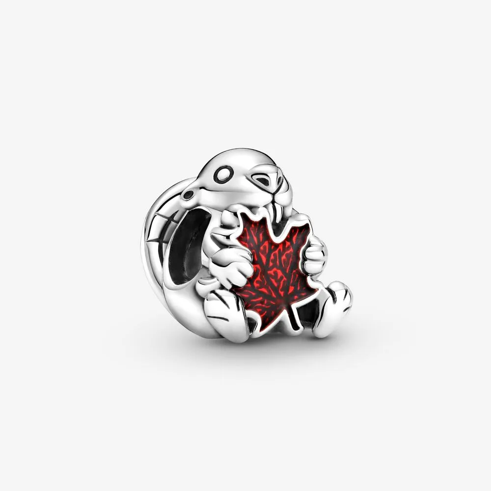 Talisman Pandora Castor canadian & Frunză de arțar din argint - 799394C01