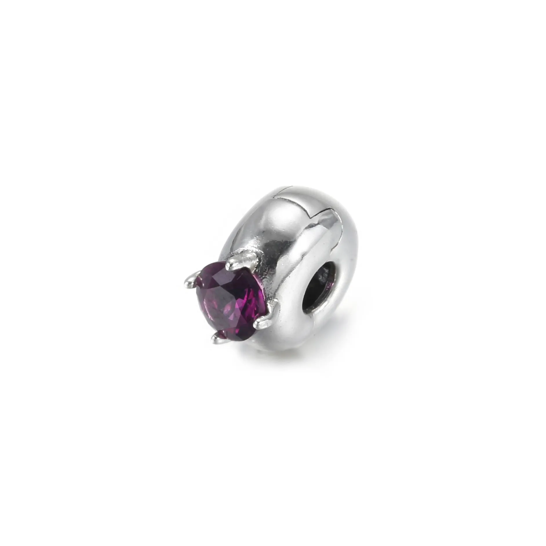 Talisman solitaire rotund violet cu fixare ușoară - 799204C02