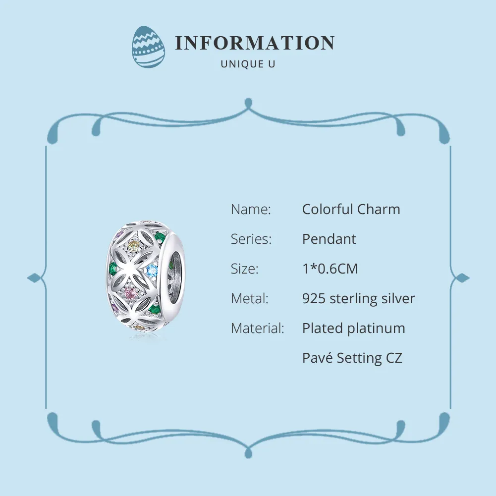 Talisman Tip Pandora Colorat din argint - BSC224