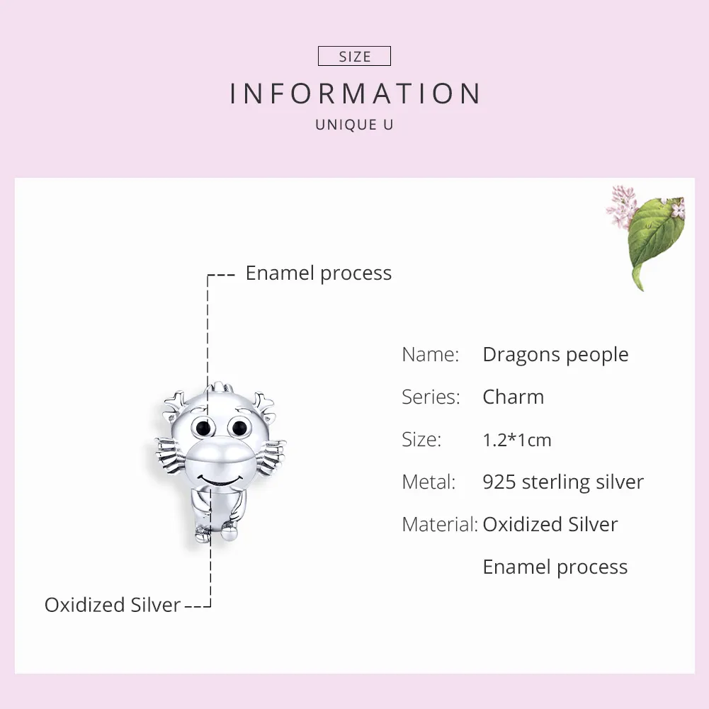 Talisman Tip Pandora Dragon Baby din argint - SCC1489