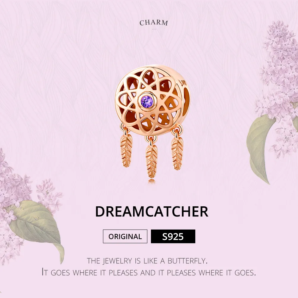 Talisman Tip Pandora Dream Catcher Rose Gold din aur rose - SCC330-C