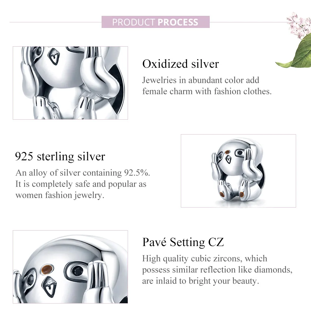 Talisman Tip Pandora Drăguț leneș din argint - SCC1698