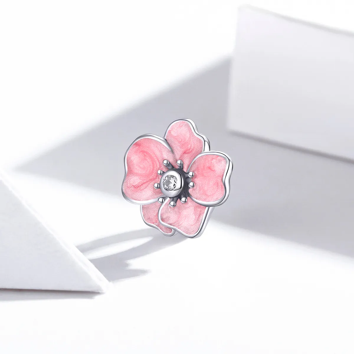 Talisman Tip Pandora Floare roz din argint - SCC1729