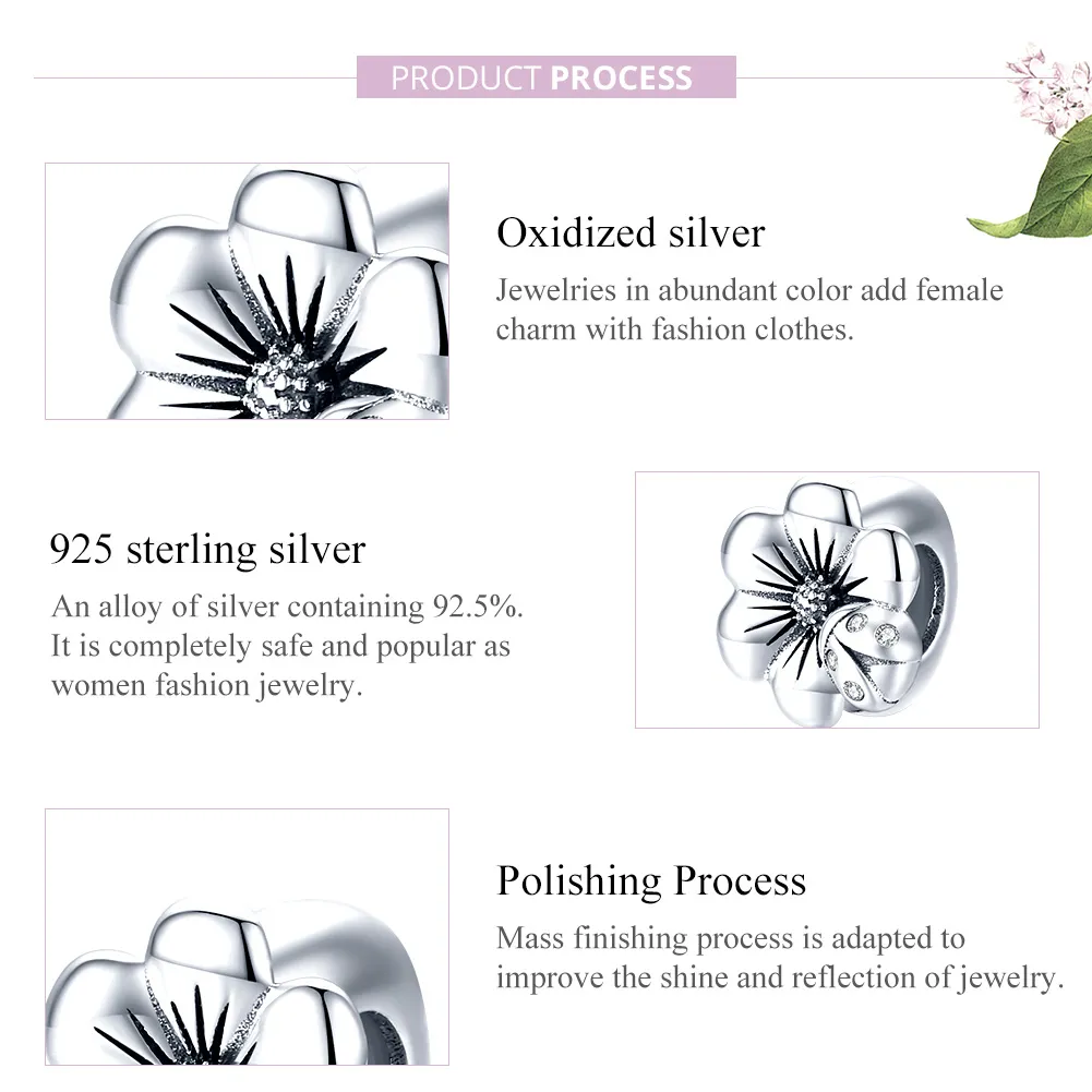 Talisman Tip Pandora Floare înflorită din argint - SCC1722
