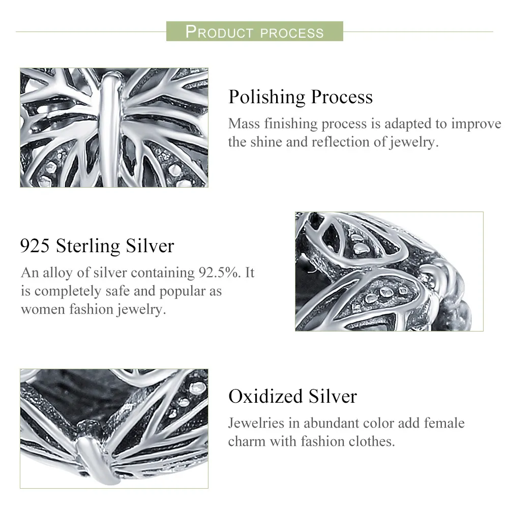 Talisman Tip Pandora Fluture Vintage din argint - SCC491