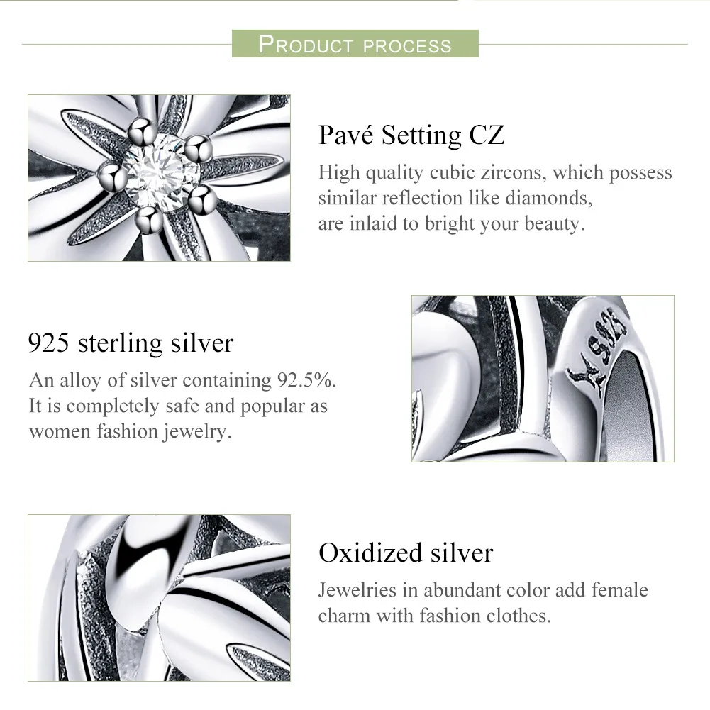 Talisman Tip Pandora Forma florii din argint - SCC729